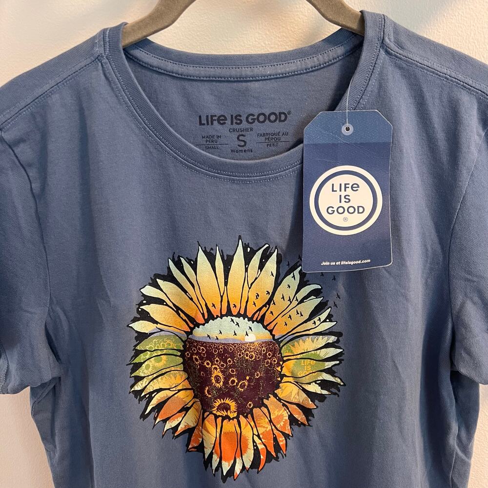 NWT Life is Good Sunflowerscape Crusher T-Shirt Size S - Picture 2 of 8